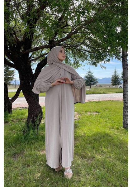 Shawl Kadın Bej Şallı Ferace SYR006