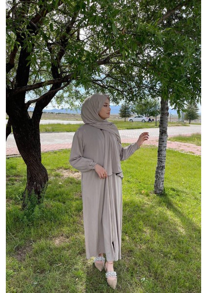 Shawl Kadın Bej Şallı Ferace SYR006