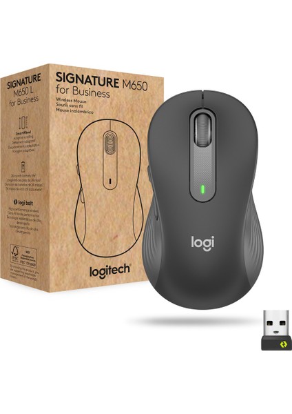 Signature M650 For Business Fare Ofis Sağ-El Rf Kablosuz + Bluetooth Optik 4000 Dpı -Siyah 910-006274