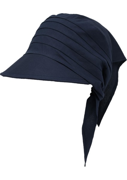 Safari Bağlamalı Lacivert Siperli Bandana Vizör
