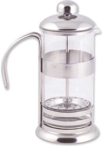 Cam French Press 350 ml, Gri Çam Metalik, Çay ve Kahve Demleme Aracı
