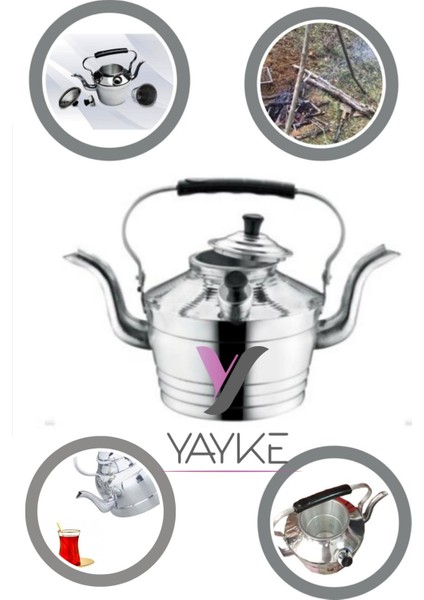 Tekno Trust 3 Litre Çift Emzikli, Çift Taraflı Alüminyum Çaydanlık Avcı, Kamp, Piknikçi Çaydanlığı (No 22)