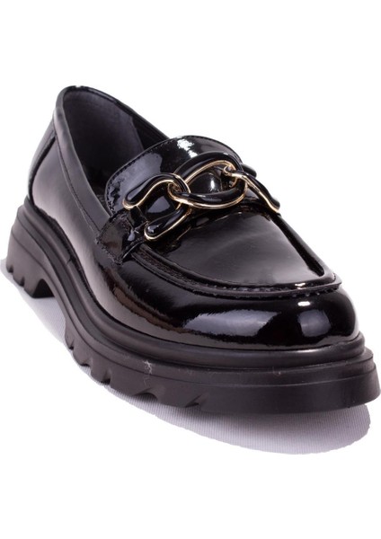 DZA07-90811 Siyah Rugan Günlük Tokalı Spor Klasik Kadın Ayakkabı