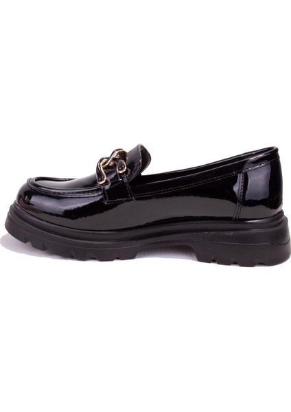 DZA07-90811 Siyah Rugan Günlük Tokalı Spor Klasik Kadın Ayakkabı modelleri