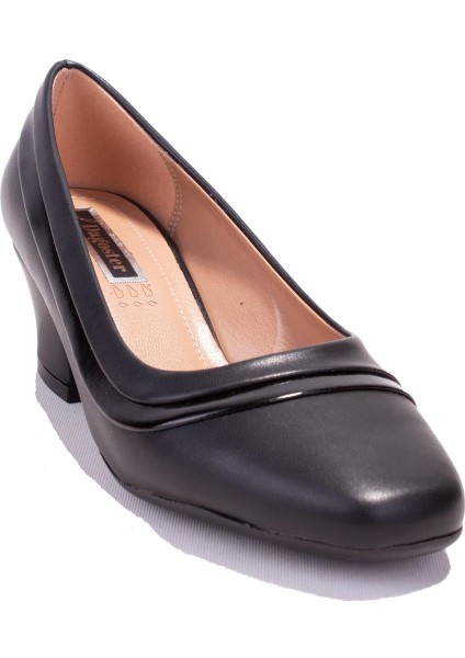 DZA07-725505 Siyah Klasik Topuklu Kadın Ayakkabı