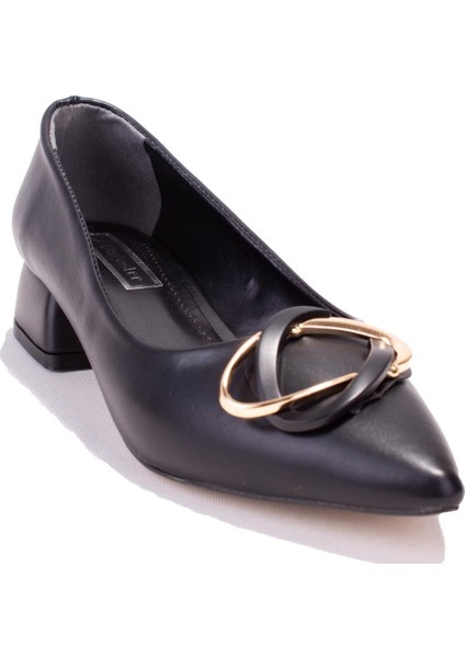 DZA07-1006045 Siyah Klasik Topuklu Kadın Ayakkabı