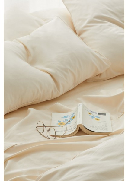 120X200 Lüks Tek Kişilik Natural Pamuk Saten Nevresim Takımı (Lastikli Çarşaflı) 83 Tel Beyaz fiyatları