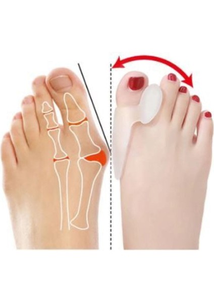 Jel Silikon Başparmak Ayak Ateli Düzeltici Koruyucu Makaralı Beyaz Ten Rengi 2'li Set modelleri