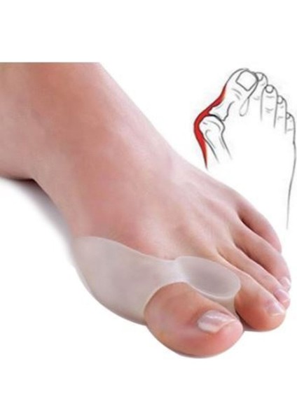 Jel Silikon Başparmak Ayak Ateli Düzeltici Koruyucu Makaralı Beyaz Ten Rengi 2'li Set