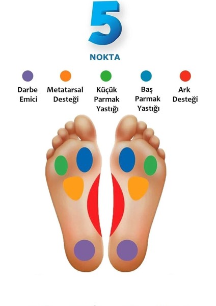 Taban Desteği Ortopedik 5 Nokta Anatomik Masaj Etkili Ayakkabı Tabanlığı Ark Destekli Iç Taban Erke