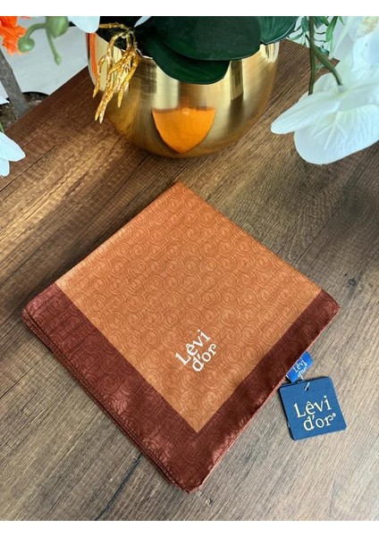 Kadın Monogram Eşarp Kiremit