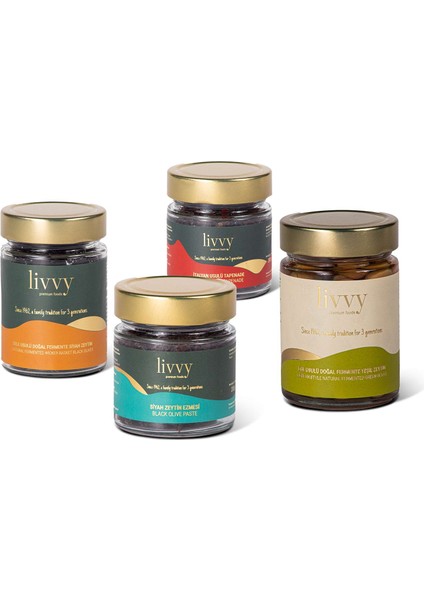 Cinque Livvy Set (Sele 250 G + Ege 250 G + Zeytin Ezmesi 200 G + Tapenade 200 G)