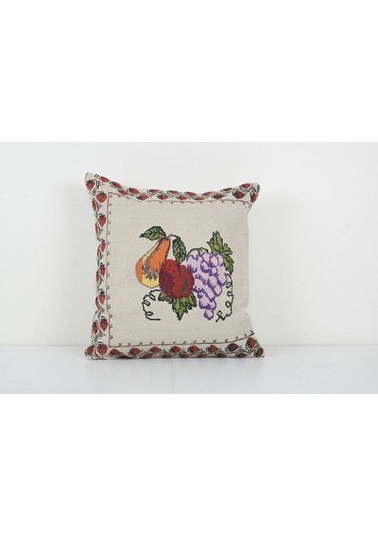 Çiçek El Dokuma Kilim Kırlent Kılıf (Içliksizdir)