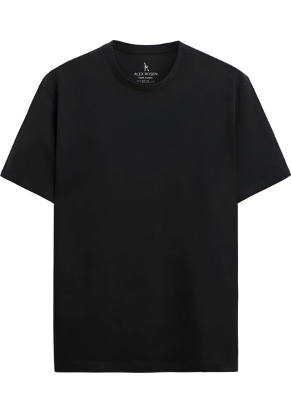 Unisex Oversize Bisiklet Yaka Baskılı Kısa Kollu Siyah Tişört fiyatları