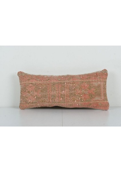 Kahverengi Renkli Geometrik El Dokuma Kilim Kırlent Kılıf (Içliksizdir) 25 x 60 cm