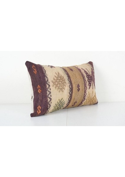 Kahverengi Renkli Geometrik El Dokuma Kilim Kırlent Kılıf (Içliksizdir) 30 x 50 cm fiyatları