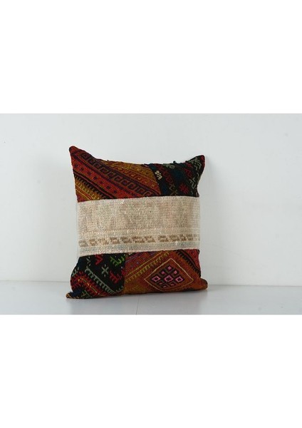 Kahverengi Renkli Geometrik El Dokuma Kilim Kırlent Kılıf (Içliksizdir) 50 x 50 cm fiyatları