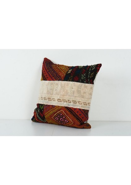 Kahverengi Renkli Geometrik El Dokuma Kilim Kırlent Kılıf (Içliksizdir) 50 x 50 cm modelleri
