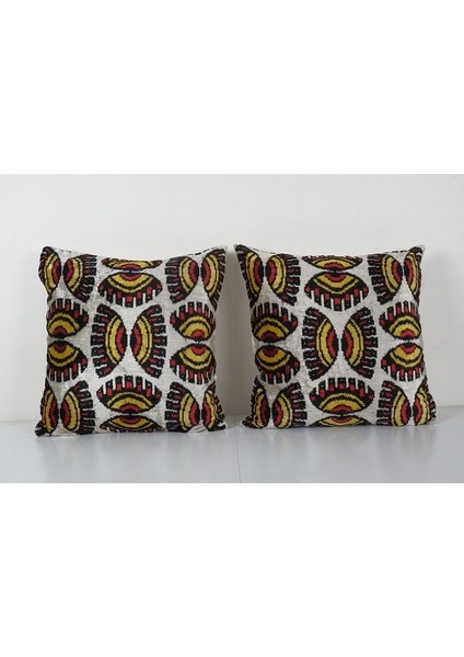 Geometric Desenli Kadife Ikat Yastık Kılıfı (Içliksizdir)