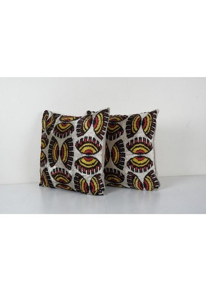 Geometric Desenli Kadife Ikat Yastık Kılıfı (Içliksizdir) modelleri