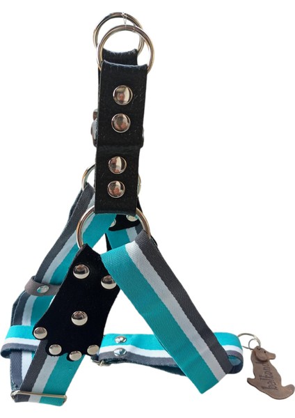 Köpek göğüs tasması hakiki deri yumuşak saten kolon orta ırk genişlik:3,5cm göğüs ölçüsü:45-80cm ayarlamalı dog harness GT5-16