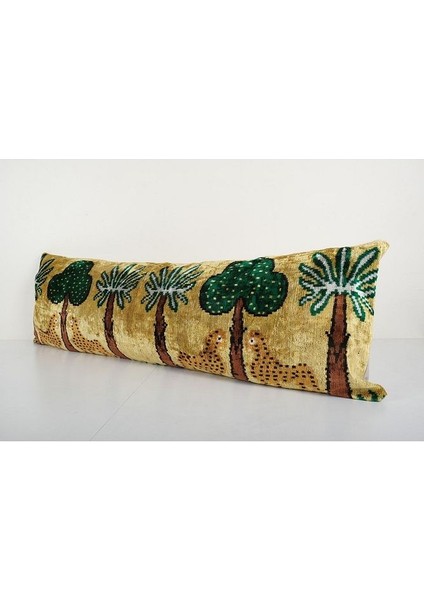 Sarı Renkli Hayvan Motifli Kadife Ikat Yastık Kılıfı (Içliksizdir) modelleri