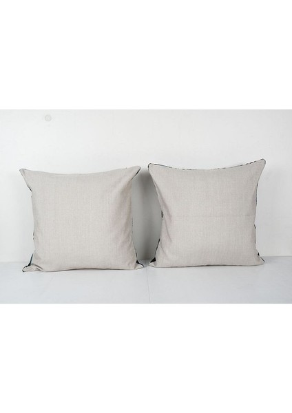 Mavi Renkli Geometric Desenli Kadife Ikat Yastık Kılıfı (Içliksizdir) fırsatları