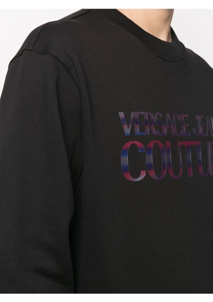 Versace Jeans Couture Jeans Couture Colorful Logo Printed Siyah Sweatshirt