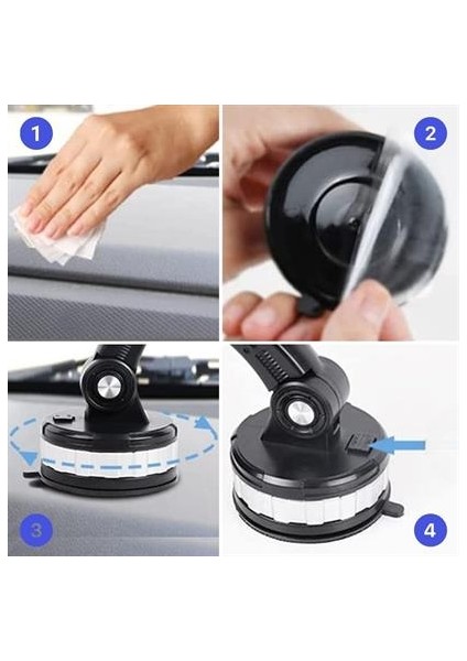 Jel Vantuzlu Cama Takılabilen Güçlü 360 Derece Dönebilen Ayarlanabilir Araç Içi Vantuzlu Telefon Tutucu fırsatları