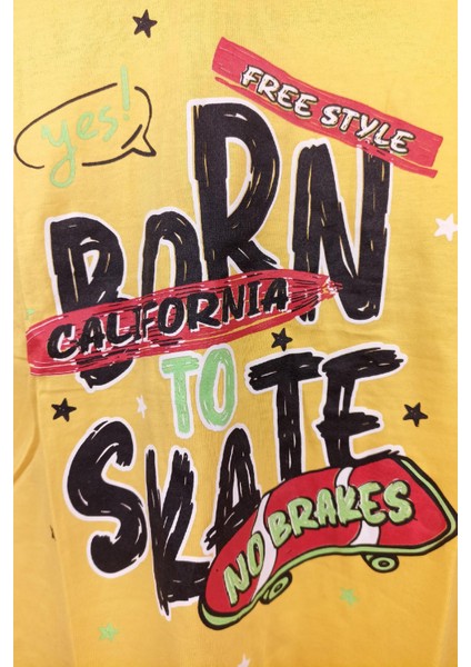 Sarı Born Skote Baskılı Sweat modelleri