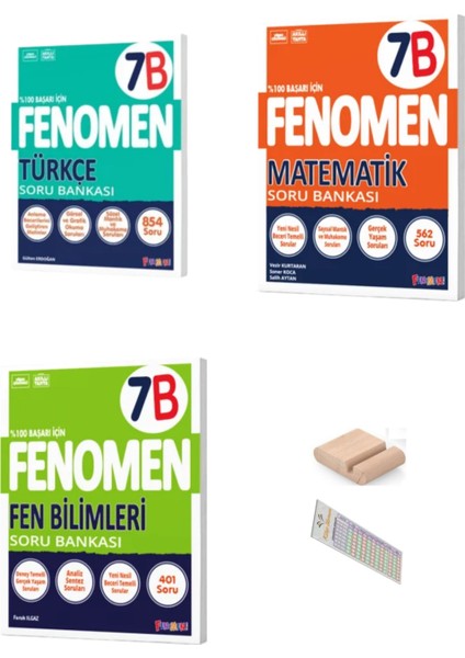 7. Sınıf Fenomen B Soru Bankası (Türkçe+Matematik+Fen )+Telefon Tutucu+Soru Çözüm Ayracı