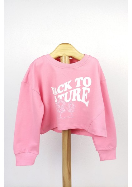 Bubuş Kids Pembe Crop Sweat