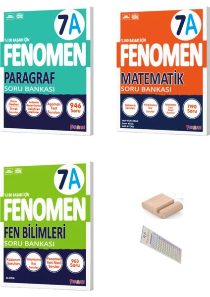 Fenomen Yayınları 7. Sınıf A Serisi Soru Bankası ( Paragraf+Matematik+Fen) + Telefon Tutucu+Soru Çözüm Ayracı