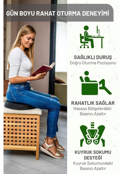 Ortopedik Oturma Simidi Koltuk Minderi Kuyruk Sokumu Yastığı