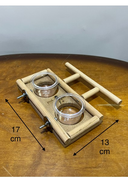 Paks Pet Ahşap Kuş Yemliği Kuş Mamalığı Muhabbet Kuşu ve Sultan Papağanı Yemliği Lüx Kuş Yemliği