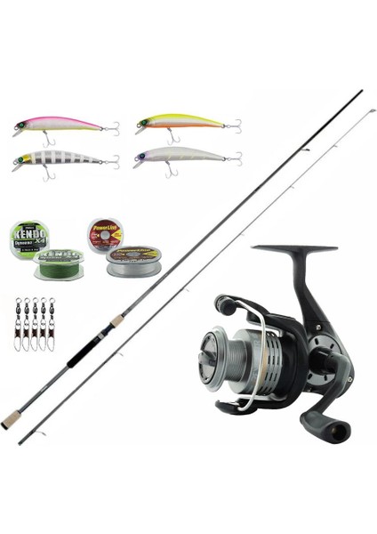 Okuma Spin Seti Okuma Azaki Spin 244 cm 7-28 gr 2 Parça Spin Kamışı&okuma Revenger Rv-40 Fd Olta Makinesi