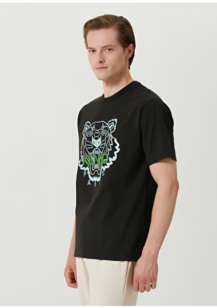 Tiger Logo Siyah T-Shirt