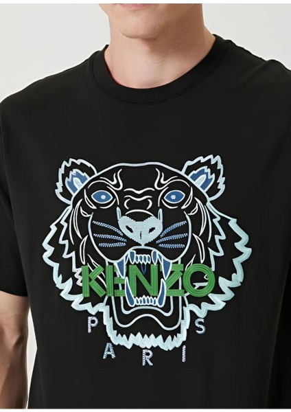 Tiger Logo Siyah T-Shirt