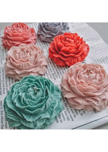 3 Boyutlu 14CM Büyük Gül Şakayık Çiçek Silikon Kalıp K-1299