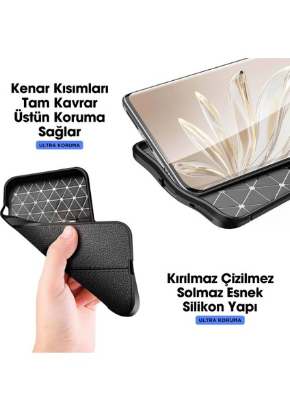 Redmi Note 14 Pro Plus Silikon Kılıf Deri Desenli Darbe Emici Kapak