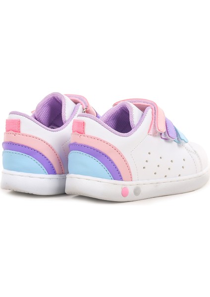 Lunce Cırtlı Işıklı Kız Bebek Spor Ayakkabı Beyaz - Lila fırsatları
