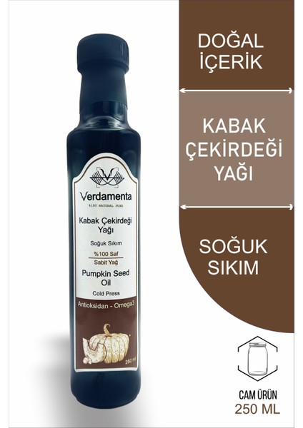 Kabak Çekirdeği Yağı 250 ml Pumpkin Seed Oil %100 Doğal Soğuk Sıkım