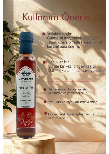 Sarı Kantaron Yağı Kantoron Yağı Içilebilir 250 Ml. Kantaron Yağı 250 cc