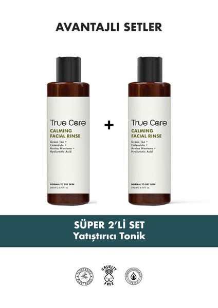 Tüm Ciltler Için Calendula ve Yeşilçay Içeren Nemlendirici, Yatıştırıcı Tonik 200 ml 2'li Set