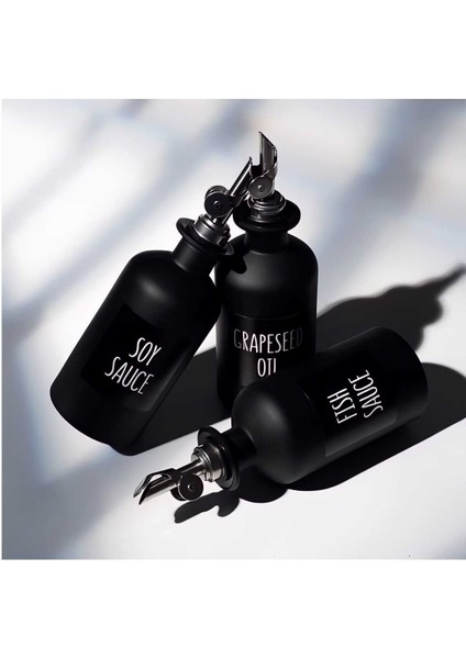 2'li Siyah Kristal Yağlık ve Kahve Dağıtıcı, 500 ml, şık ve kullanışlı set fiyatları