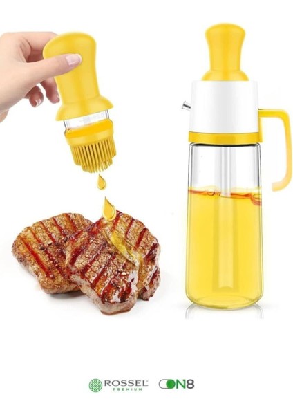 Çok Renkli Silikon Fırçalı Cam Yağlık 630 ml, Şık ve Kullanışlı Tasarım