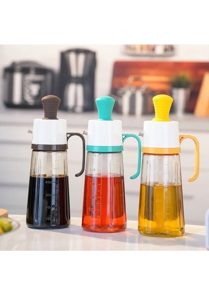 Çok Renkli Silikon Fırçalı Cam Yağlık 630 ml, Şık ve Kullanışlı Tasarım