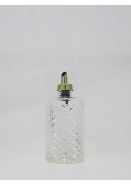 Turuncu şeffaf cam yağdanlık, 250 ml, şık ve kullanışlı tasarım