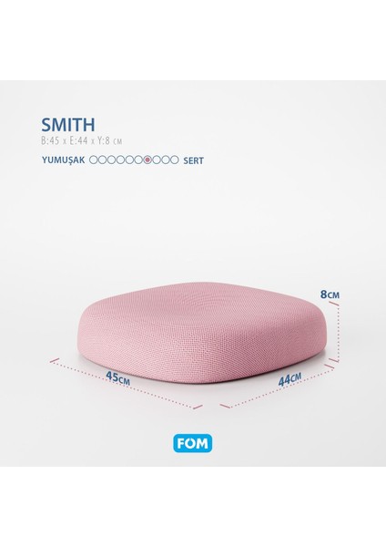 Tekno Trust Smith Visco Konforlu ve Rahatlatıcı Oturma Simidi Yastık, Ortopedik, 45 x 44 x 8, Pembe