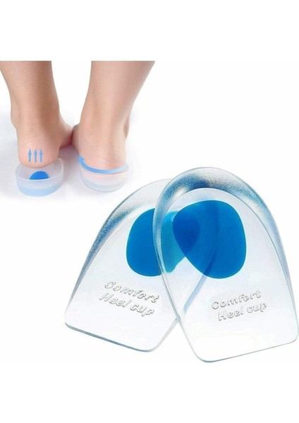 Silikon Yastığı Tabanlık Boy Uzatıcı Gizli Topuk Koruyucu Jel Tabanlık Topukluk Mavi